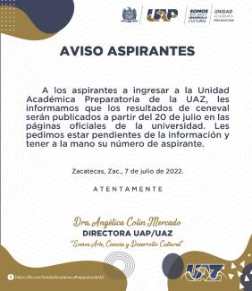 Aviso Aspirantes
