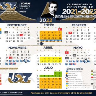 Calendario oficial 2021-2022 Horizontal