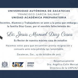 Adiós a el ex-rector Jesús Manuel Diaz Casas