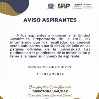 Aviso Aspirantes