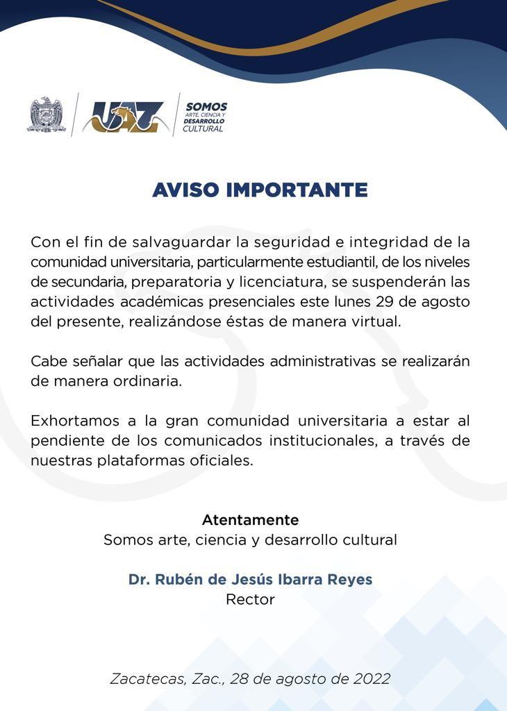 Aviso importante