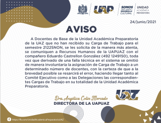 Aviso a docentes de base