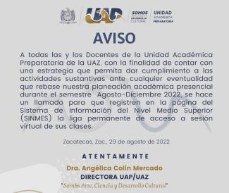 Aviso a Docentes de la UAP