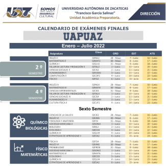 Calendario de examens Enero-Junio 2022