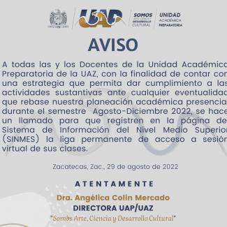 Aviso a Docentes de la UAP
