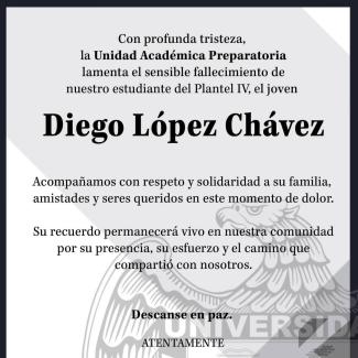 Esquela alumno Diego Lopez Chavez