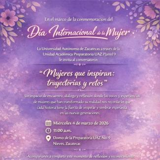 Programa del día de la mujer de Prepa 9 miércoles